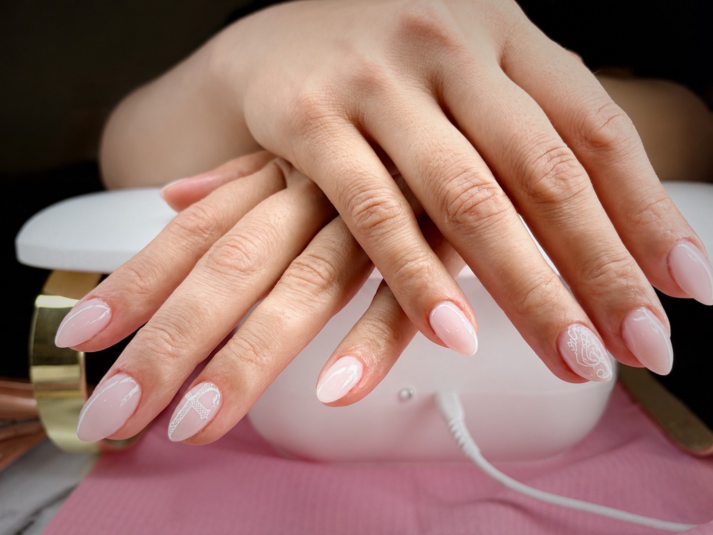 Soft pink manicure work